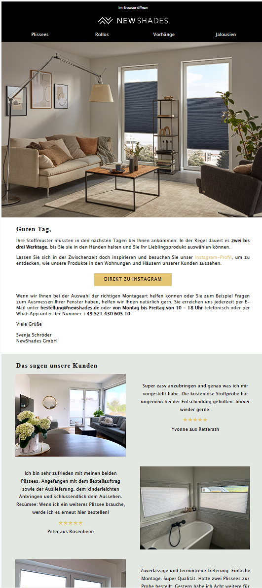 E-Mail Beispiel Kundeninspirationen