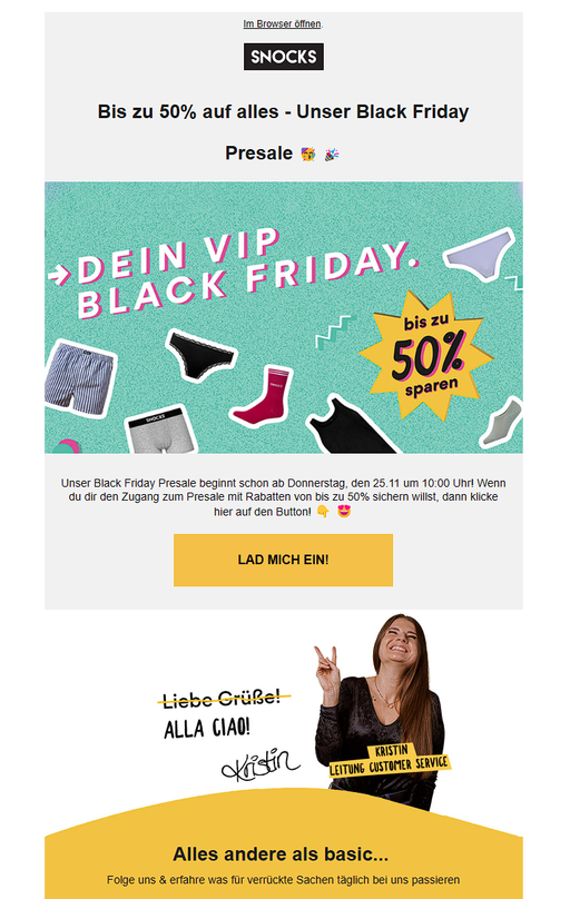 Presale Anmeldungs-E-Mail
