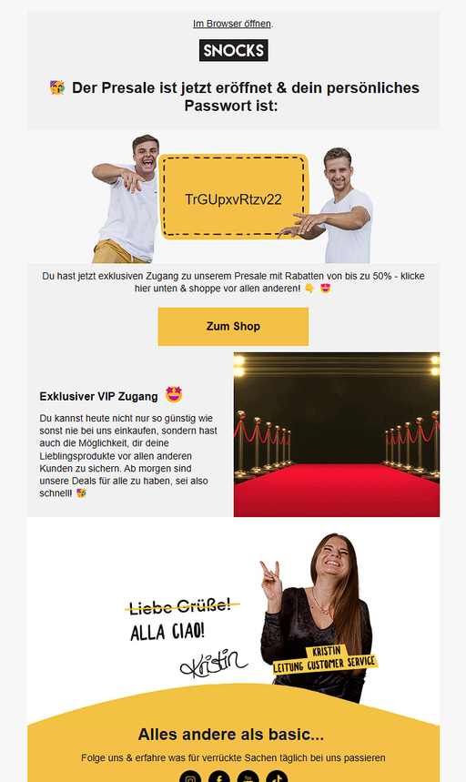 Presale Start E-Mail