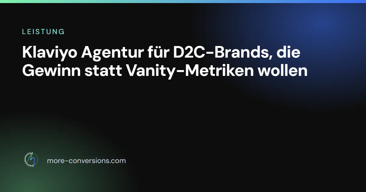 Klaviyo Agentur More Conversions