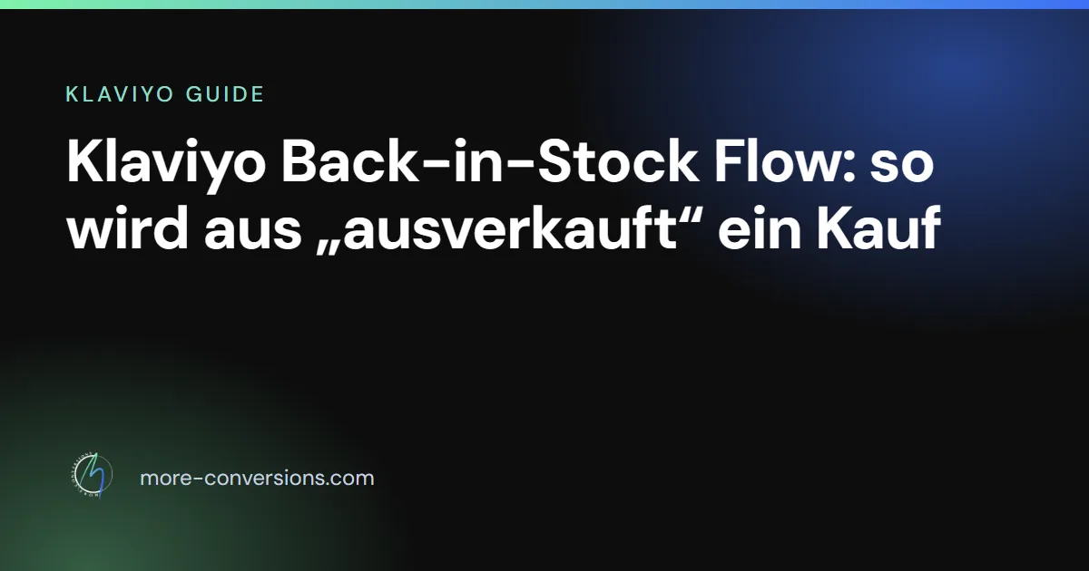 Klaviyo Back-in-Stock Flow